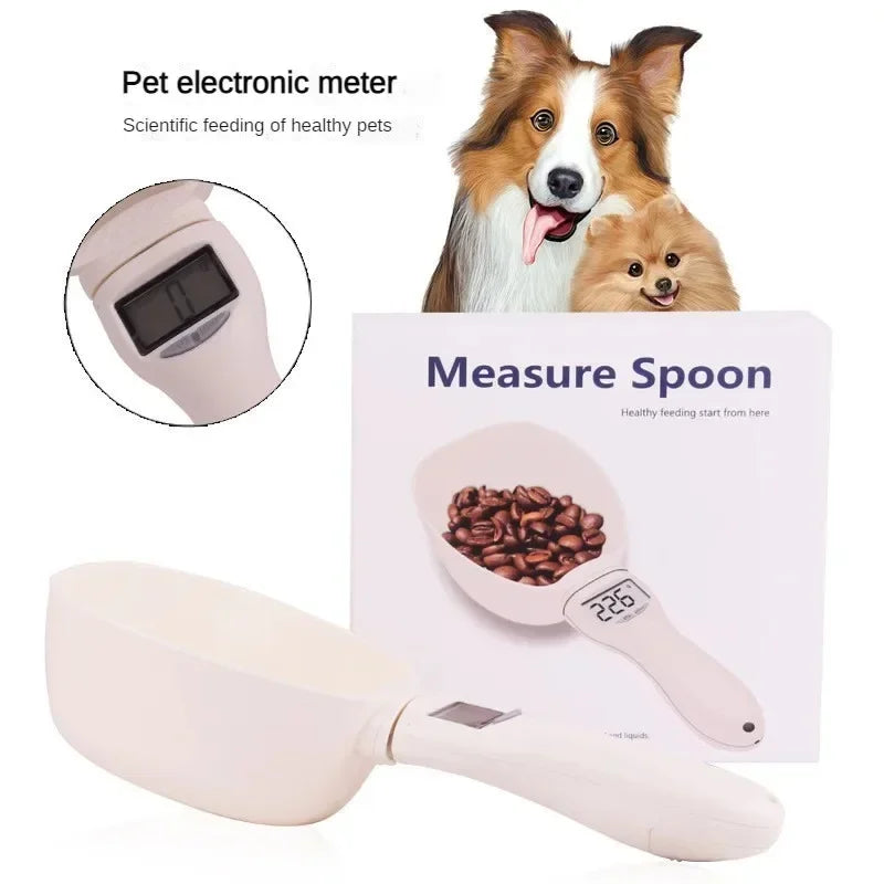 Electronic Pet Food Measuring Scoop with LED Display - Digital Kitchen Scale for Dogs and Cats