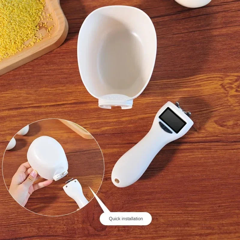 Electronic Pet Food Measuring Scoop with LED Display - Digital Kitchen Scale for Dogs and Cats