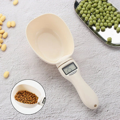 Electronic Pet Food Measuring Scoop with LED Display - Digital Kitchen Scale for Dogs and Cats