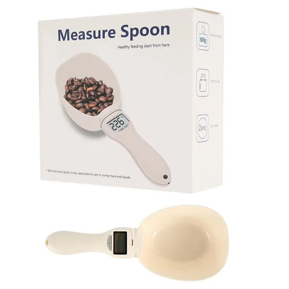 Electronic Pet Food Measuring Scoop with LED Display - Digital Kitchen Scale for Dogs and Cats